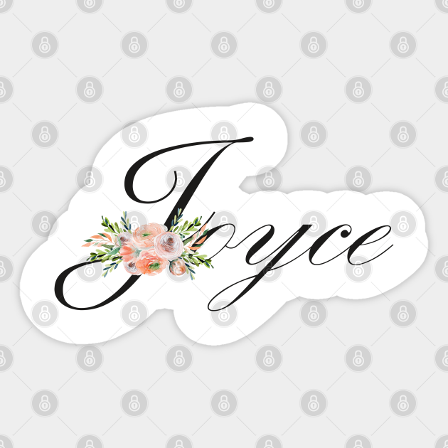 Joyce name letter watercolor flowers Joyce Sticker TeePublic